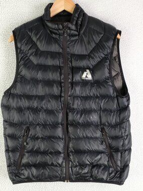 Eddie Bauer First Accent Puffer Vest Womens Large Black Full Zip Down Outdoor